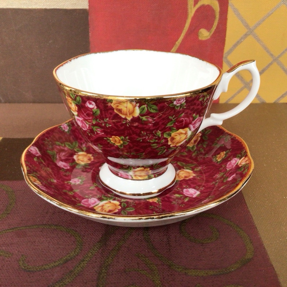 Royal Albert Ruby Lace Teacup And Saucer